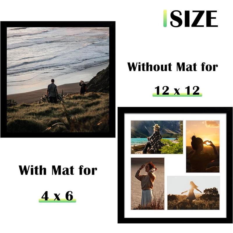 8x14 Collage Picture Frame, 4x6 Collage Picture Frame Displays Three 4x6 inch Photos, or 8x14 (Without Mat) for Available Horizontal Wall Mounting Display and Vertical, Black.