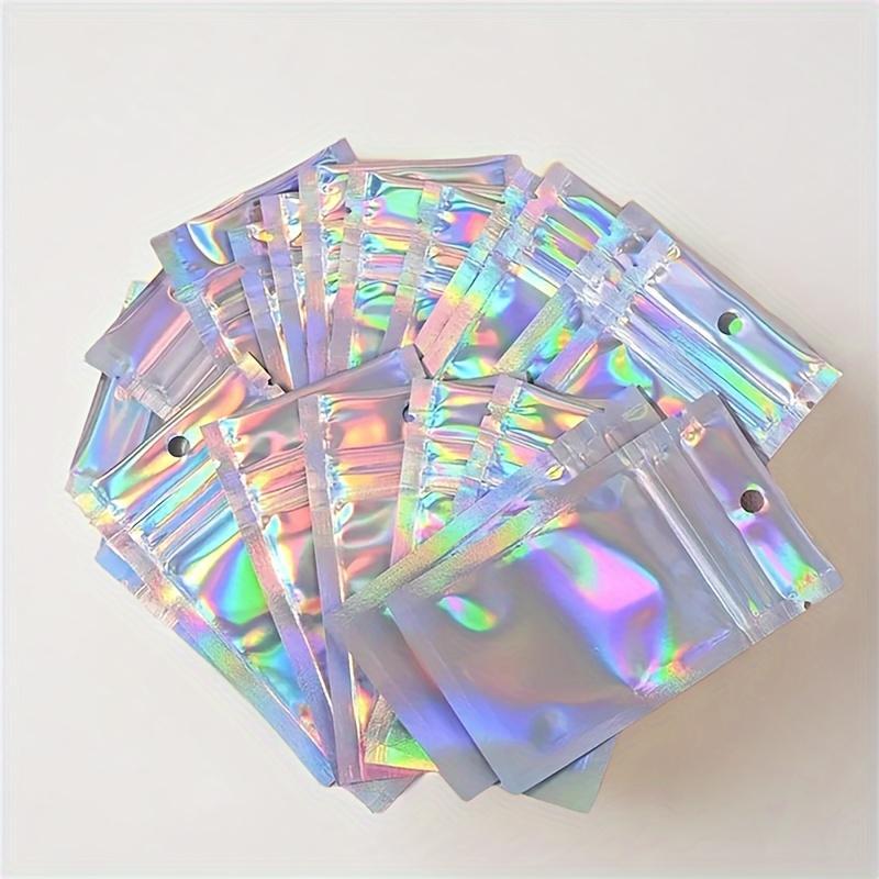 Transparent Laser Color Display Bag, 50pcs Reusable Self-sealing Storage Bag for Jewelry, Earrings, Necklaces, Bracelets, Rings, Storage Organizer