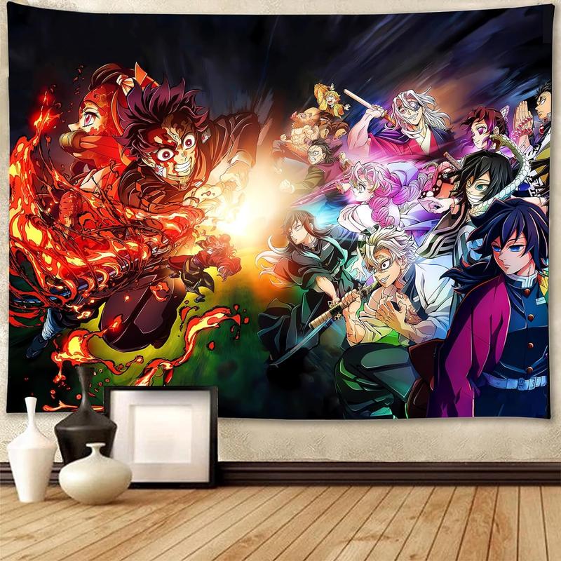 Christmas 2024 Ornament - Anime Tapestry Anime Gifts Anime Background Decoration Merchandise Wall Hanging Tapestries for Bedroom Dorm Living Room Colorful Light