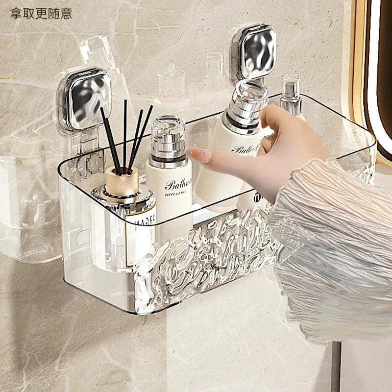 Bathroom Shelf Organizer Toilet Adhesive Shampoo Gel Storage Basket Decoration Bathroom Corner Shower Shelf Rack Accessories