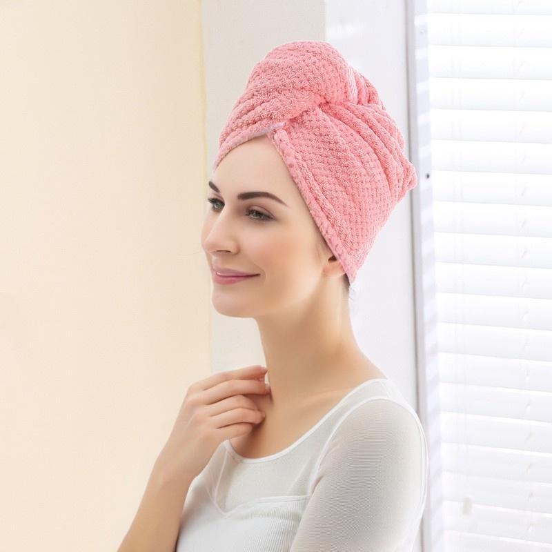 Solid Color Hair Drying Towel, Reusable Hair Drying Towel, Soft Absorbent Hair Towel for Women