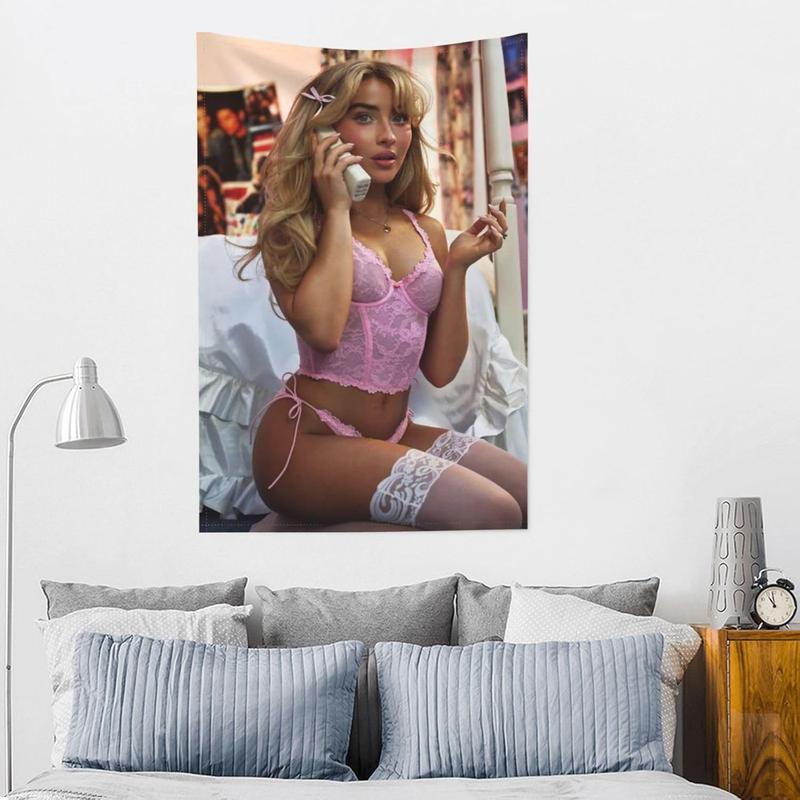 VOWOOY Tapestry Sabrina Music Carpenters Poster Aesthetic For Dormitory Wall Art Room Decorations Polyester