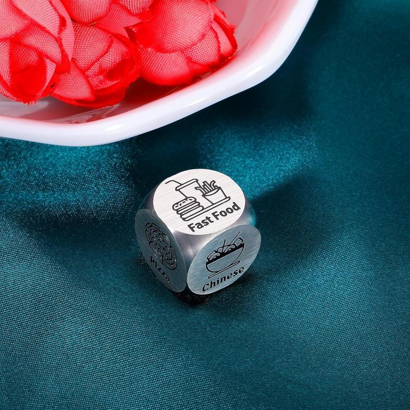 Christmas Stocking Stuffer Food Dice Couples Date Night Idea Gifts for Boyfriend Girlfriend 1 Year 11th Anniversary for Her Him Dating Food Decision Dice Valentines Day Birthday Gifts for Husband Wife