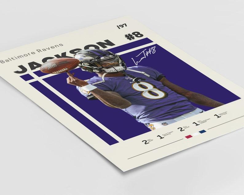 Lamar Jackson Baltimore Ravens Poster – Dynamic NFL Art, Perfect for Football Fans and Sports Enthusiasts, an Ideal Gift for Him [No Frame]