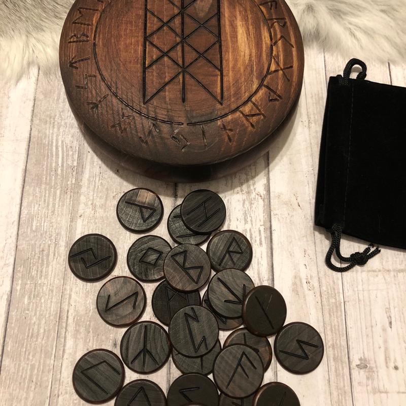 Web of Wyrd Rune Box w  or without Runes Elder Futhark Norse Pagan Viking Heathen Nordic Norns Handmade Odin