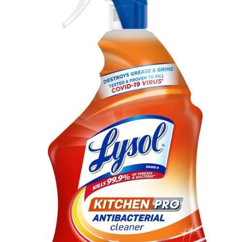 Lysol Pro Kitchen Spray Cleaner and Degreaser, Antibacterial All Purpose Cleaning Spray for Kitchens, Countertops, Ovens, and Appliances, Citrus Scent, 22oz