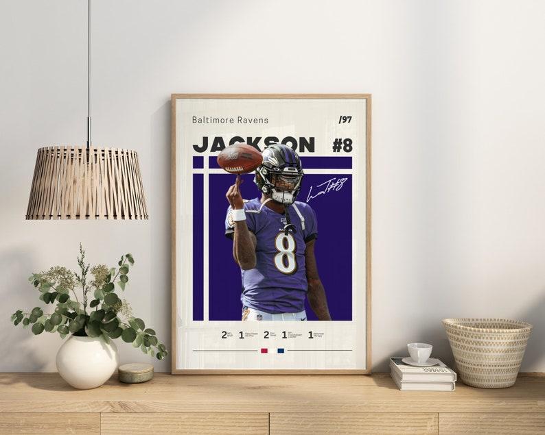 Lamar Jackson Baltimore Ravens Poster – Dynamic NFL Art, Perfect for Football Fans and Sports Enthusiasts, an Ideal Gift for Him [No Frame]