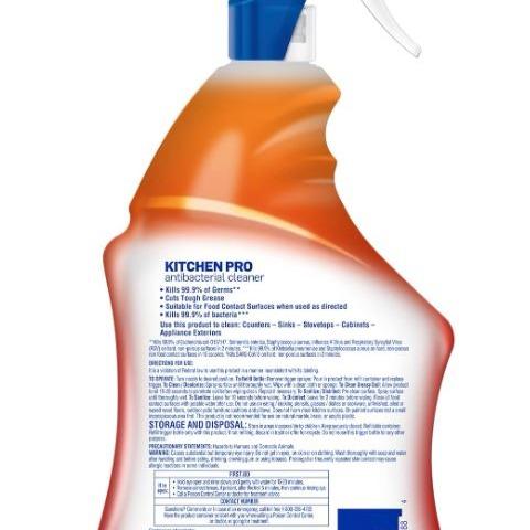 Lysol Pro Kitchen Spray Cleaner and Degreaser, Antibacterial All Purpose Cleaning Spray for Kitchens, Countertops, Ovens, and Appliances, Citrus Scent, 22oz