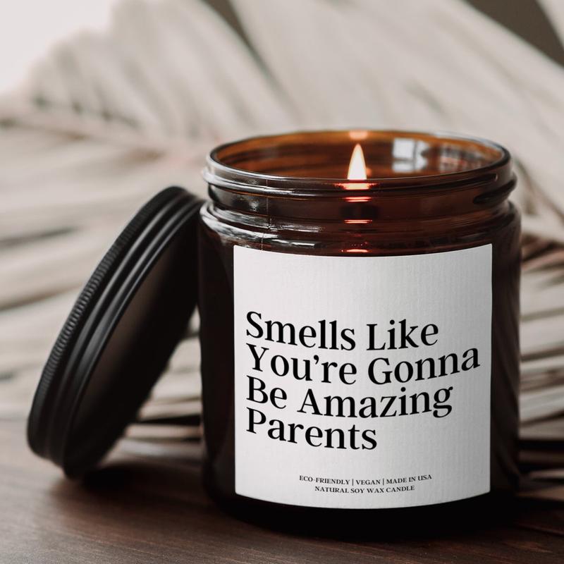 New Parent Scented Candle Gift | Funny Candle for Expecting Mom | Custom Gift for New Parents | New Mom Dad Pregnancy Gift's