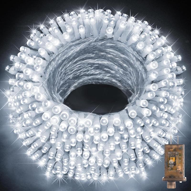 403ft 1000 LED String Lights Outdoor Christmas Lights 8 Modes & Timer Fairy Light Plug in Waterproof LED String Lights for Xmas Yard Tree Wedding Party Holiday Decorations (Cool White) Set Gift