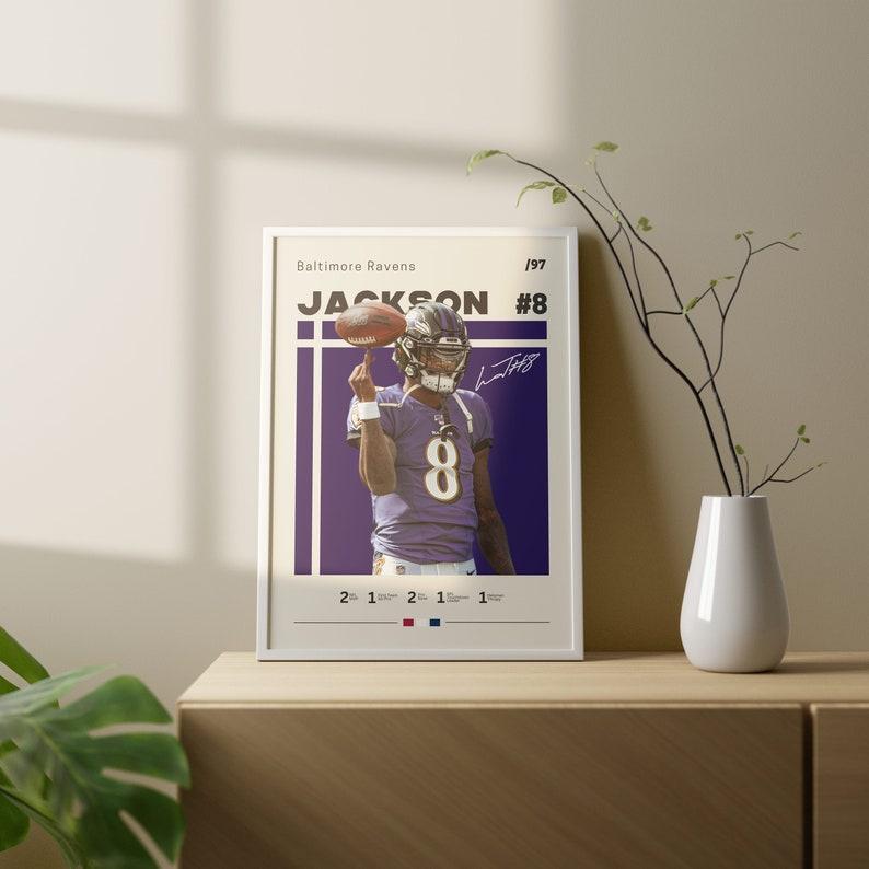 Lamar Jackson Baltimore Ravens Poster – Dynamic NFL Art, Perfect for Football Fans and Sports Enthusiasts, an Ideal Gift for Him [No Frame]