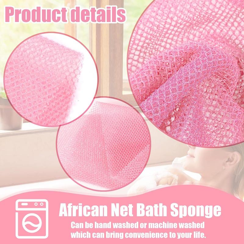 Exfoliating Washcloth, 1 Count 2 3 Counts Shower Exfoliating Bath Sponge, Mesh Shower Exfoliating Bath Scrubber, Bath Accessories, African Net Sponge