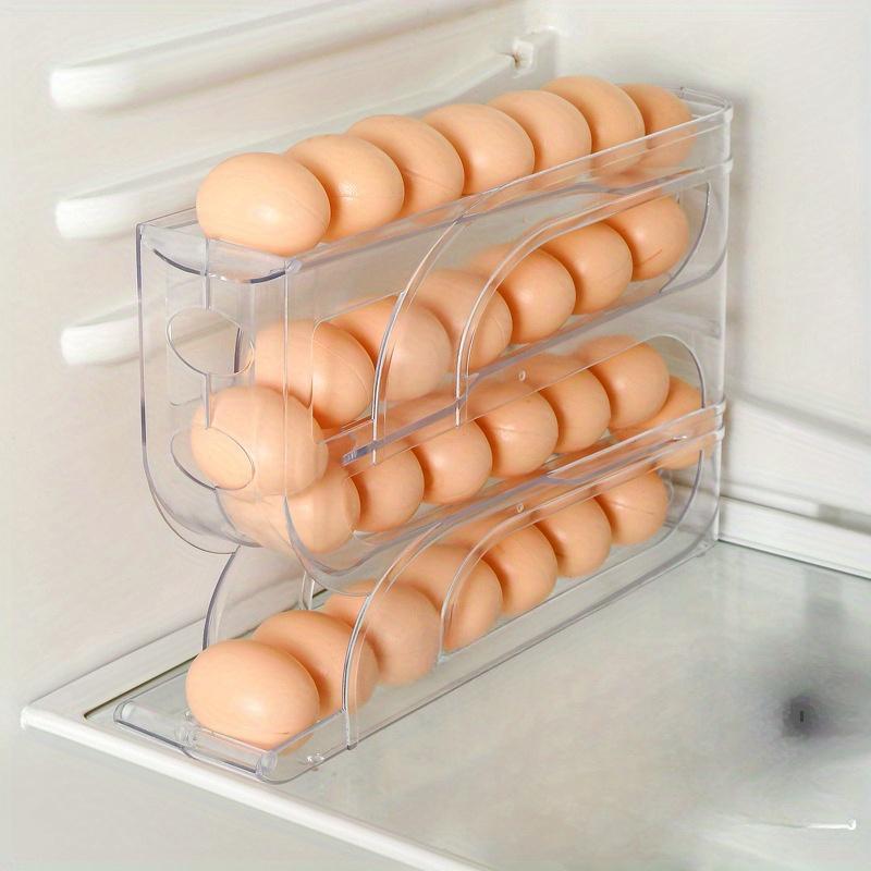 Plastic Egg Tray, 4-layer Egg Storage Box, Egg Holder for Refrigerator, Kitchen Egg Storage Box, Refrigerator Egg Organizer for Home