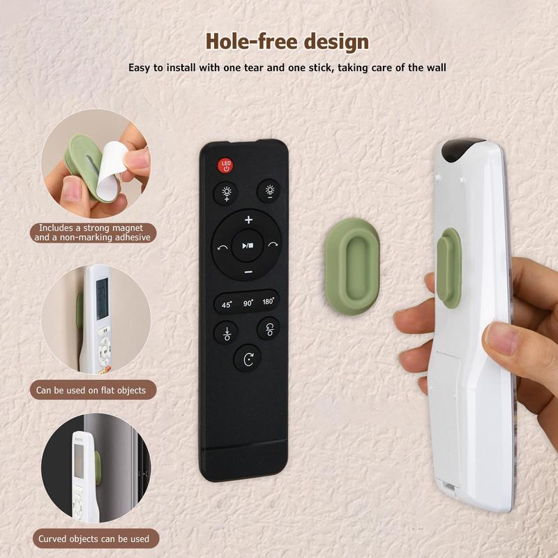 Magnetic Remote Control Holder, 3 Counts Self-adhesive Wall Mounted Storage Bracket, Remote Control Holder for Remote Controls Chargers