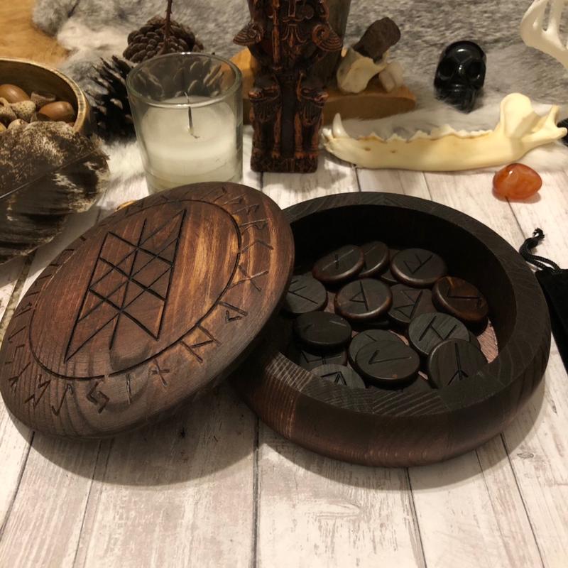 Web of Wyrd Rune Box w  or without Runes Elder Futhark Norse Pagan Viking Heathen Nordic Norns Handmade Odin