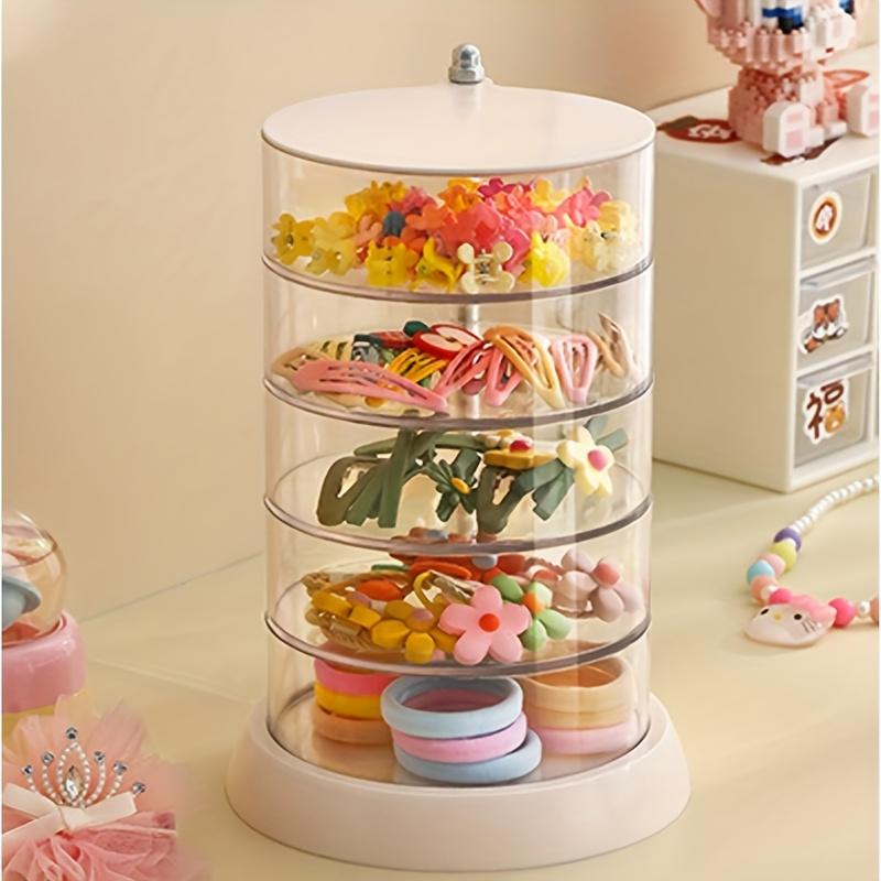 24-hour shipping Rotating Jewelry Organizer with Lid - 4 5 Tier Transparent Storage Box for Earrings, Necklaces, Bracelets & Hair Accessories, Jewelry Boxes