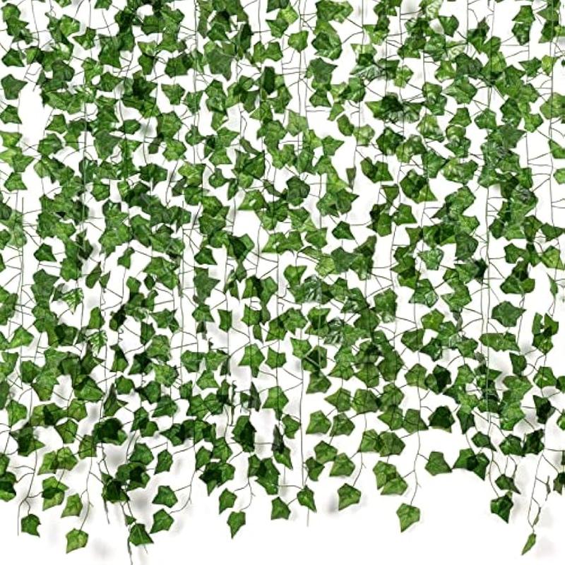 Fake Vines for Room Decor(12 count 84 Feet) Aesthetic Artificial Plant Ivy Leaves Hanging Greenery Garlands for Home Bedroom Wall Wedding Party Decor