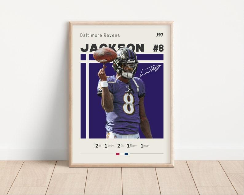 Lamar Jackson Baltimore Ravens Poster – Dynamic NFL Art, Perfect for Football Fans and Sports Enthusiasts, an Ideal Gift for Him [No Frame]