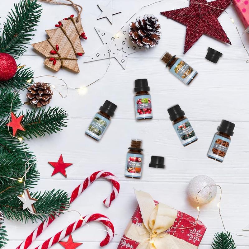 Winter Essential Oils Set, ARVIDSSON Holiday Fragrance Oil for Diffuser, Cinnamon, Christmas Wreath,  Cider, Gingerbread, Cranberry, Winter Mint Scented Oils for Home