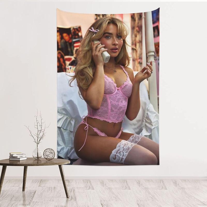 VOWOOY Tapestry Sabrina Music Carpenters Poster Aesthetic For Dormitory Wall Art Room Decorations Polyester