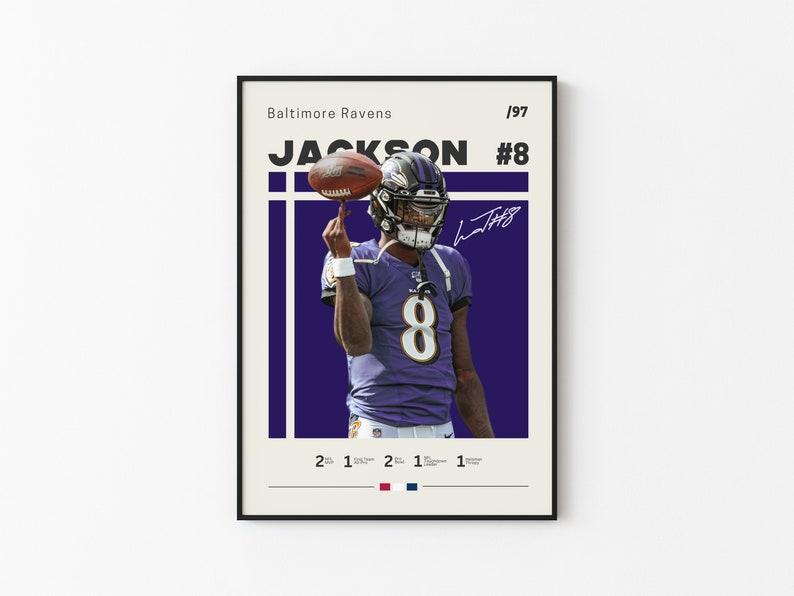 Lamar Jackson Baltimore Ravens Poster – Dynamic NFL Art, Perfect for Football Fans and Sports Enthusiasts, an Ideal Gift for Him [No Frame]