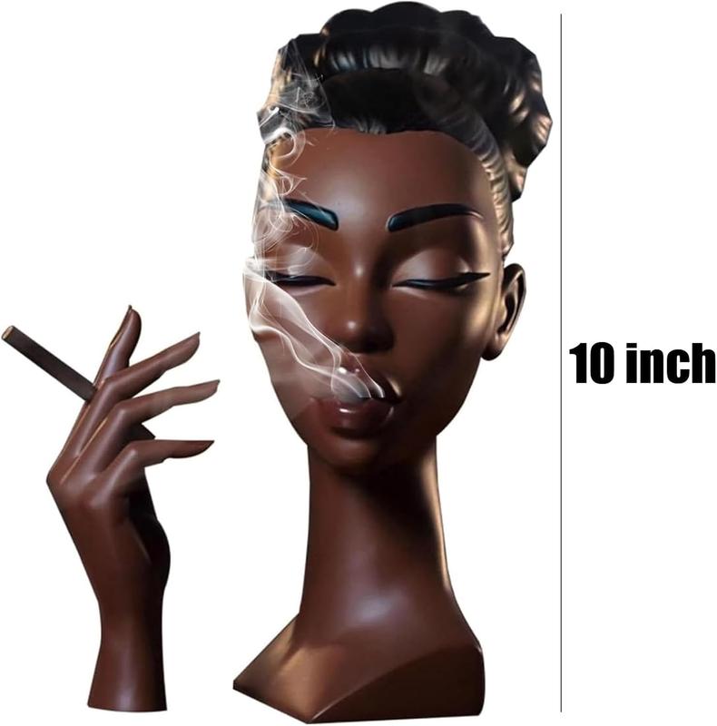 Black female head incense incense burner, head incense, head incense incense burner, elegant female incense burner, home decoration, decoration