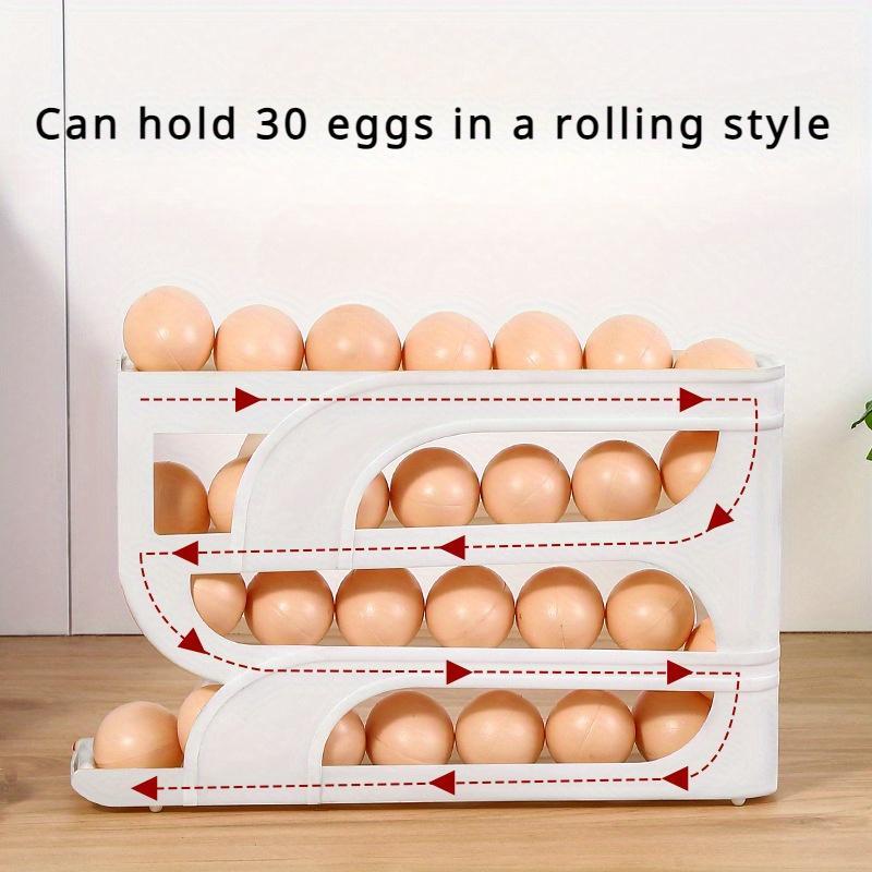 Plastic Egg Tray, 4-layer Egg Storage Box, Egg Holder for Refrigerator, Kitchen Egg Storage Box, Refrigerator Egg Organizer for Home