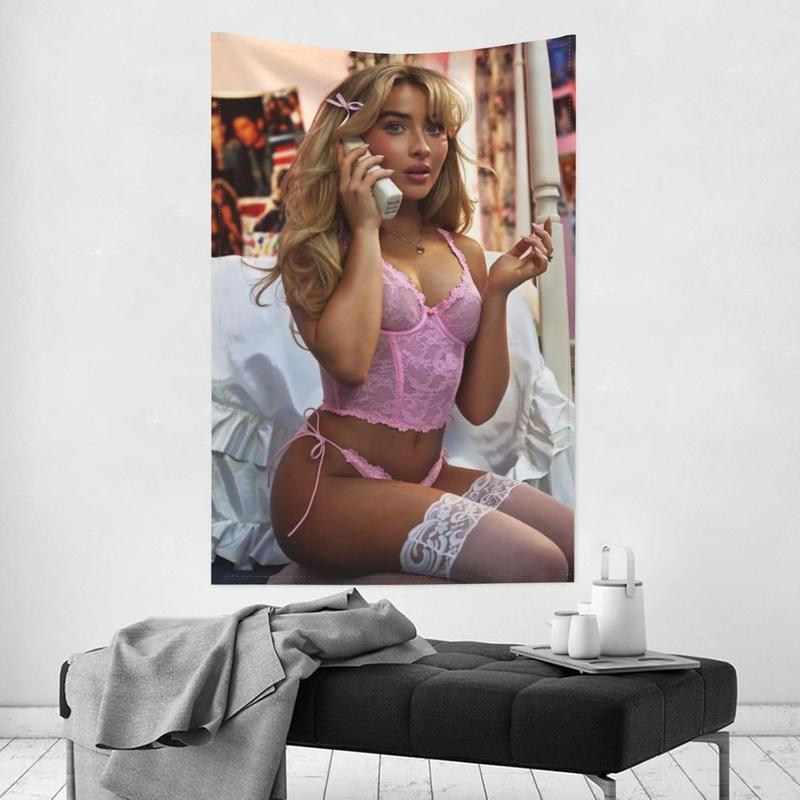 VOWOOY Tapestry Sabrina Music Carpenters Poster Aesthetic For Dormitory Wall Art Room Decorations Polyester