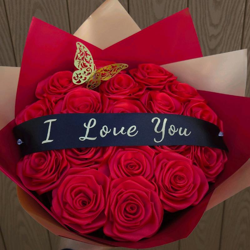 I Love You 18 Eternal Rose Bouquet Gift Flower Roses Decor Decorative rosas eternas arrangement room liston ribbon roses