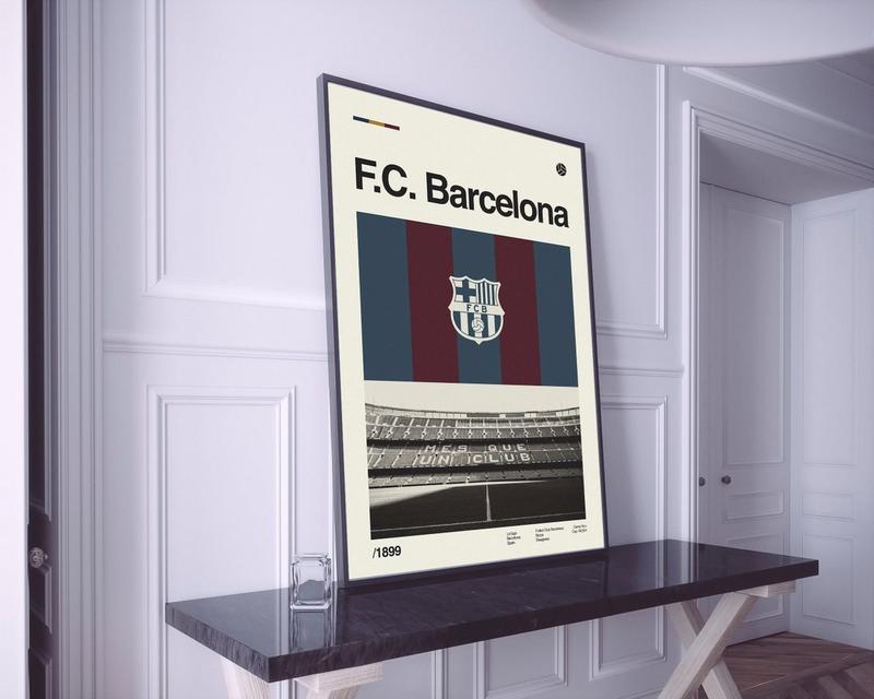 FC Barcelona Poster, Camp Nou Stadium Poster, Football Posters, Soccer Print Poster Unframe