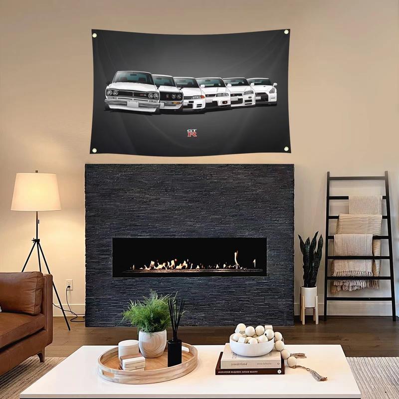 GTR Car Flag 3x5 ft for GTR JDM Fans Polyester Wall Tapestry Poster Decor Print