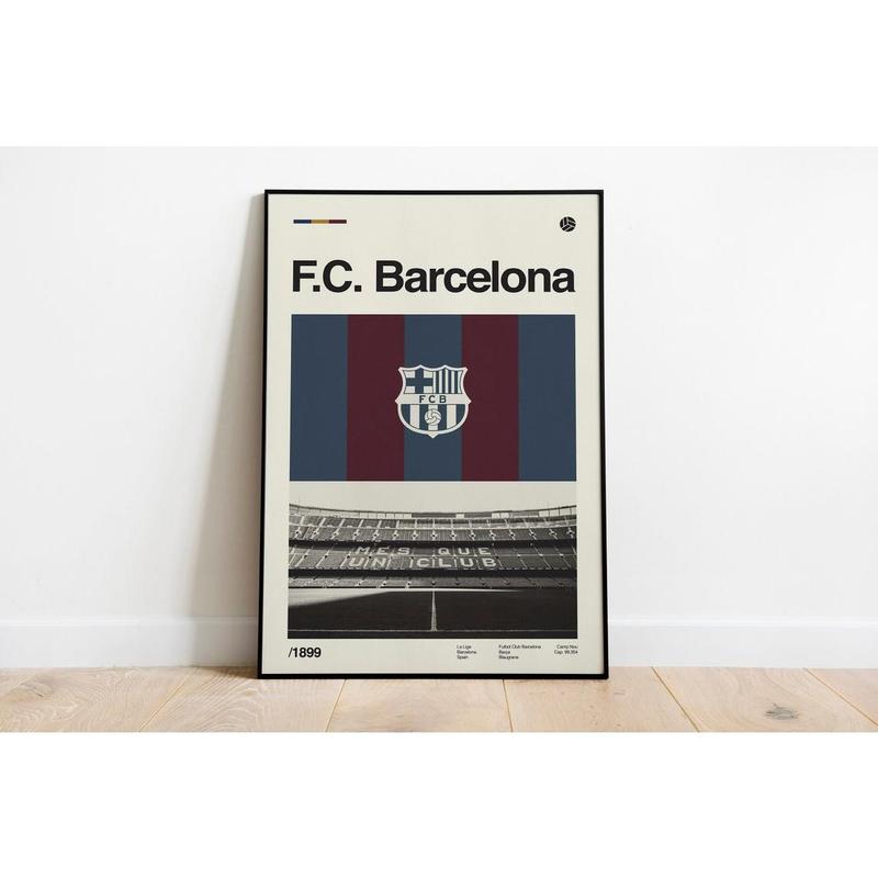 FC Barcelona Poster, Camp Nou Stadium Poster, Football Posters, Soccer Print Poster Unframe