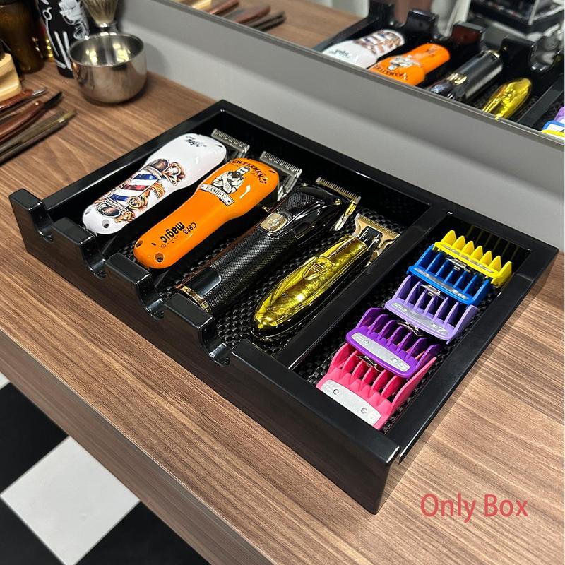 Hairdressing Tool Display Stand, 1 Count Barber Workbench Organizer Storage Box, Heatless Styling Tols Display Rack for Salon, Barber Shop