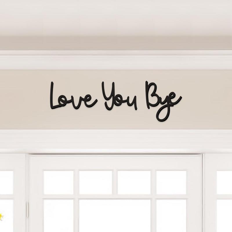 Love You Bye Wood Sign Home Decor Boho Decor Wall Decor Express Love and Warm for Your Family Lovers Wall Art Gift Hallway Entryway Door Valentine Decorations for Home