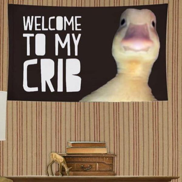 Welcome to My Crib Banner Flag 3x5 FT Print Waterproof Flag Man Cave Wall Flag for Dorm Room Decor