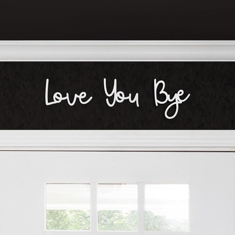 Love You Bye Wood Sign Home Decor Boho Decor Wall Decor Express Love and Warm for Your Family Lovers Wall Art Gift Hallway Entryway Door Valentine Decorations for Home