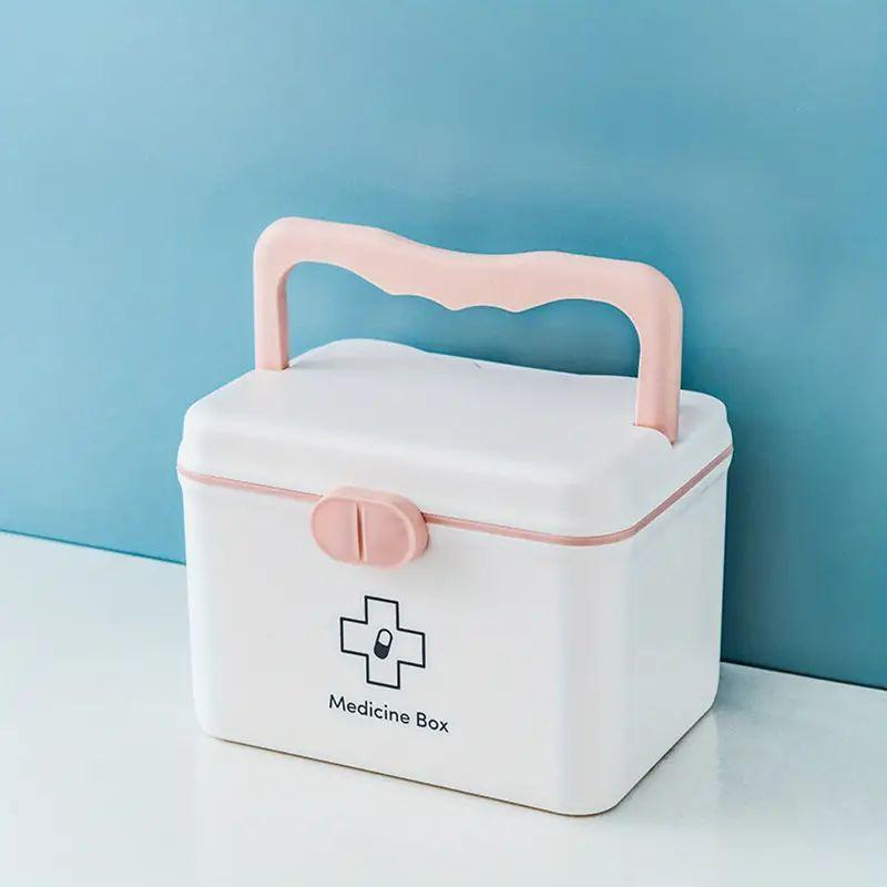 Medicine Storage Box, 1 Count Portable Medicine Organizer, Large Capacity Medicine Storage Box for Home Office Travel, Home Organizer