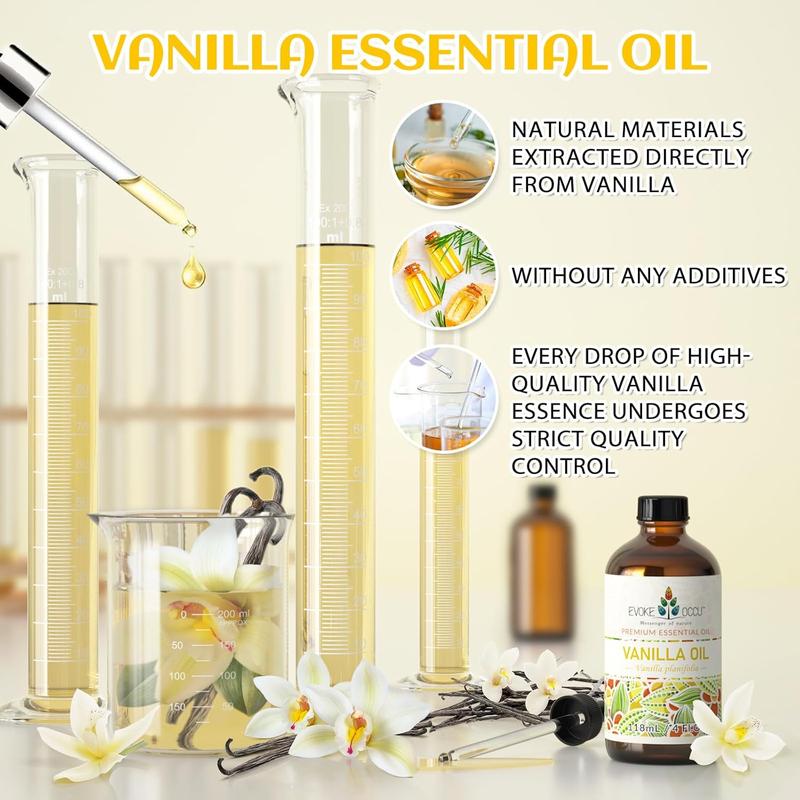 Vanilla Essential Oil 4 Fl Oz, Pure Vanilla Oil for Skin, Diffuser, Aromatherapy - 118ml