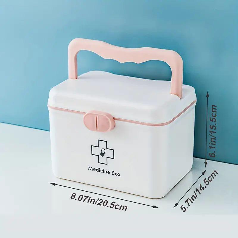 Medicine Storage Box, 1 Count Portable Medicine Organizer, Large Capacity Medicine Storage Box for Home Office Travel, Home Organizer