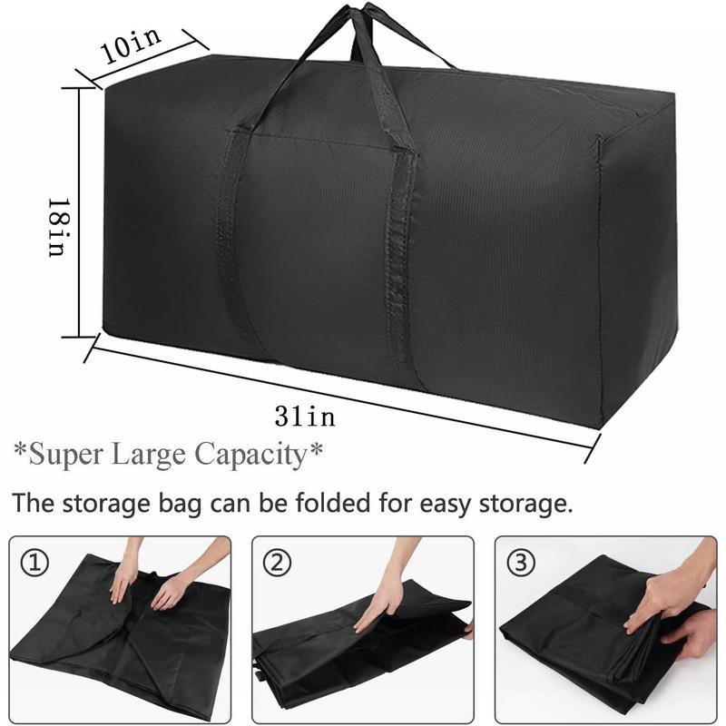 2 Pack of Extra Large Moving Bags - With Strong Zippers and Carrying Handles. Storage Totes for Clothes, Moving Supplies. Space Saving Oversized Storage Bag Organizer for Moving & Traveling.