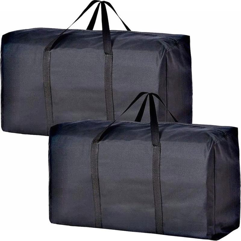 2 Pack of Extra Large Moving Bags - With Strong Zippers and Carrying Handles. Storage Totes for Clothes, Moving Supplies. Space Saving Oversized Storage Bag Organizer for Moving & Traveling.