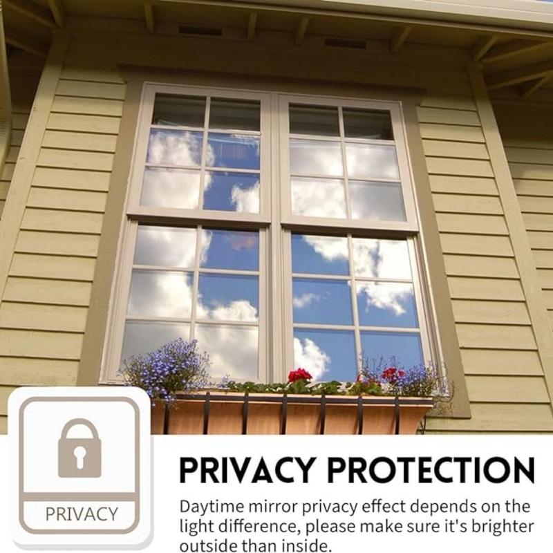 Privacy Window Film, 1 Roll One Way Privacy Film, Anti UV Reflective Window Tint for Home and Office, Summer Essentials