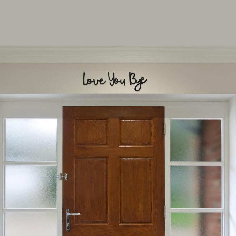 Love You Bye Wood Sign Home Decor Boho Decor Wall Decor Express Love and Warm for Your Family Lovers Wall Art Gift Hallway Entryway Door Valentine Decorations for Home