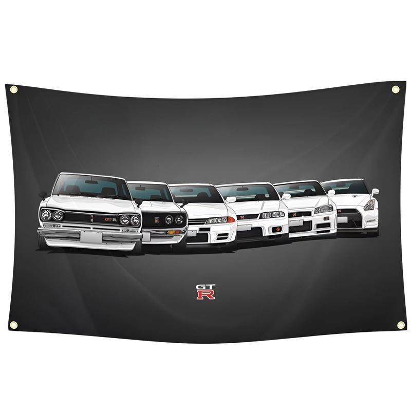 GTR Car Flag 3x5 ft for GTR JDM Fans Polyester Wall Tapestry Poster Decor Print