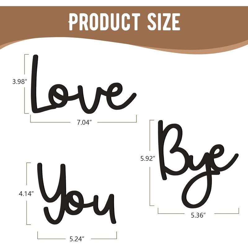 Love You Bye Wood Sign Home Decor Boho Decor Wall Decor Express Love and Warm for Your Family Lovers Wall Art Gift Hallway Entryway Door Valentine Decorations for Home