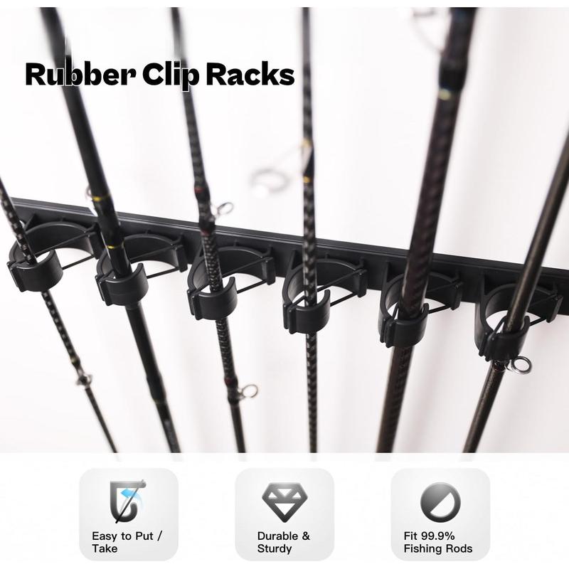 Wall Mount Fishing Rod Holders,Vertical Fishing Pole Storage Rack for Garage 2 Packs