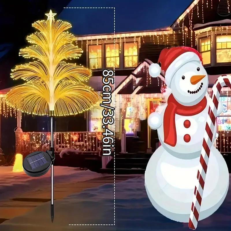 Christmas Solar Powered Tree Shaped Light, 2 4Counts Waterproof LED Decorative Light,Outdoor Decorative Light for Garden Path HolidayDecoration