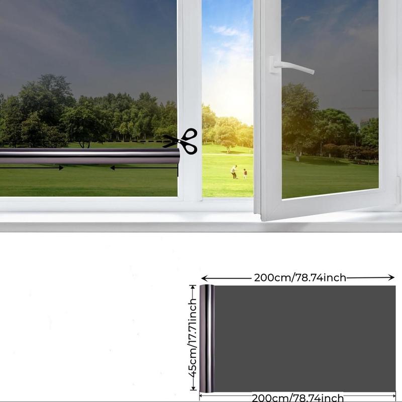 Privacy Window Film, 1 Roll One Way Privacy Film, Anti UV Reflective Window Tint for Home and Office, Summer Essentials