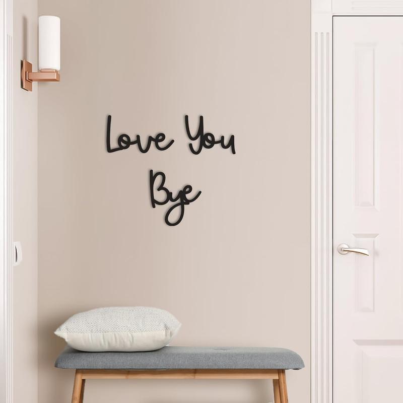 Love You Bye Wood Sign Home Decor Boho Decor Wall Decor Express Love and Warm for Your Family Lovers Wall Art Gift Hallway Entryway Door Valentine Decorations for Home