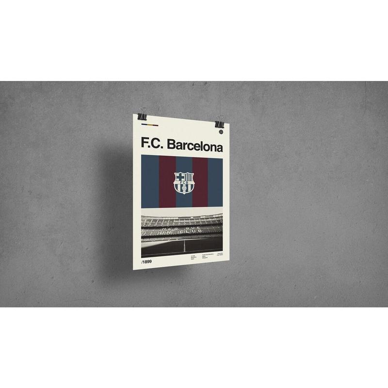 FC Barcelona Poster, Camp Nou Stadium Poster, Football Posters, Soccer Print Poster Unframe